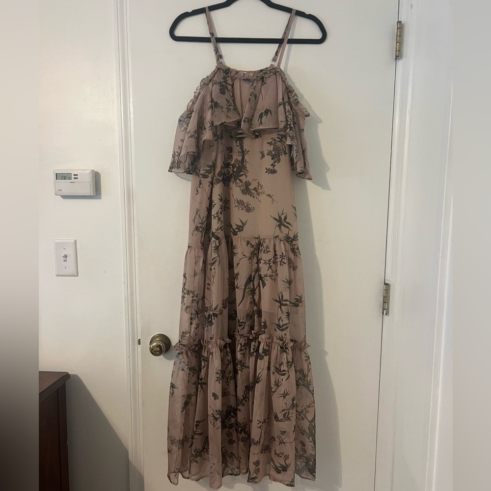 ULI Herzner Floral Ruffle Maxi Dress SIZE S (K126)